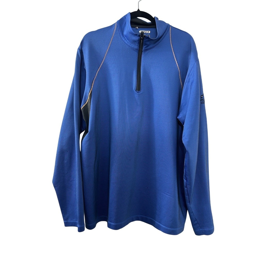 Adidas‎ ClimaWarm Textured Quarter Zip L Blue Arrowhead Golf Club Gorpcore Sport